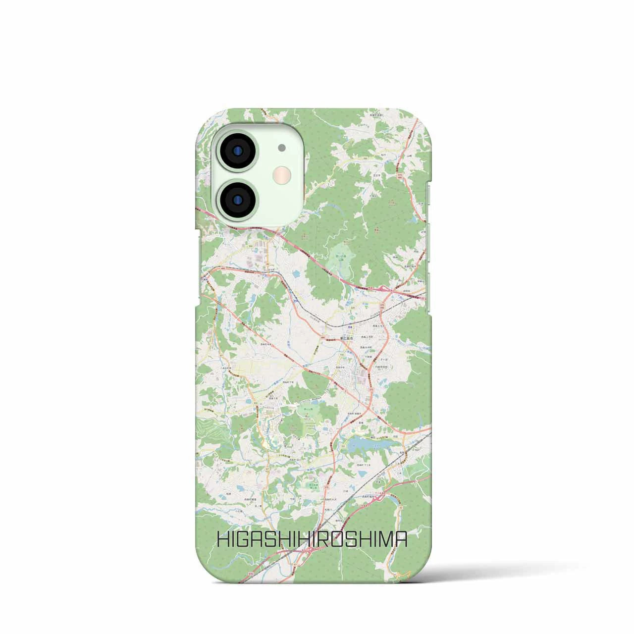 【東広島】地図柄iPhoneケース（バックカバータイプ・ナチュラル）iPhone 12 mini 用