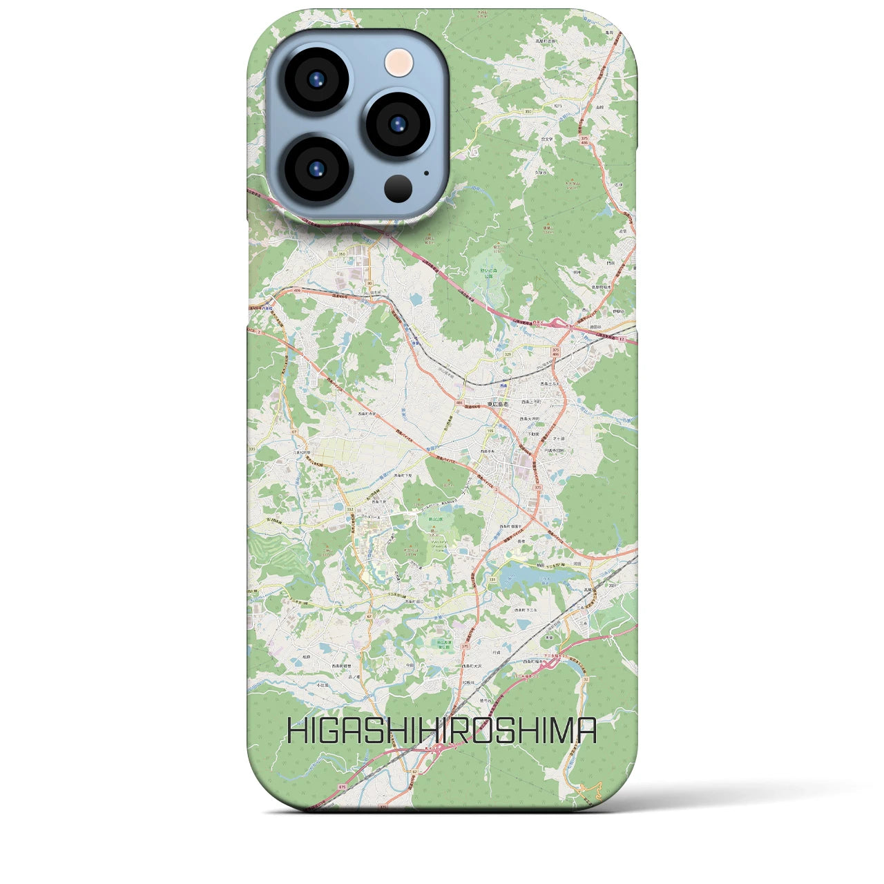 【東広島】地図柄iPhoneケース（バックカバータイプ・ナチュラル）iPhone 13 Pro Max 用