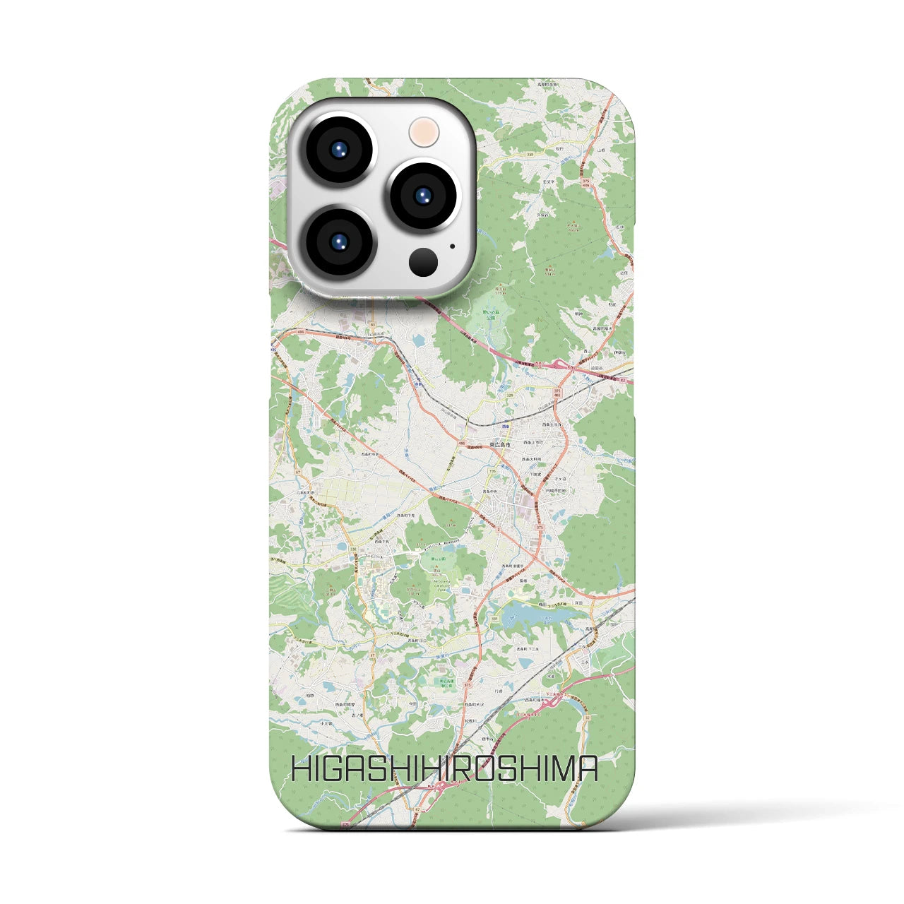 【東広島】地図柄iPhoneケース（バックカバータイプ・ナチュラル）iPhone 13 Pro 用