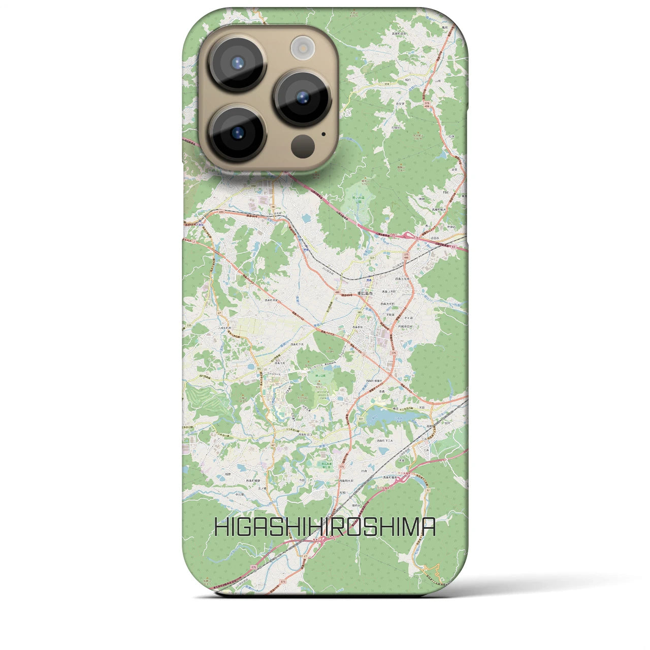 【東広島】地図柄iPhoneケース（バックカバータイプ・ナチュラル）iPhone 14 Pro Max 用