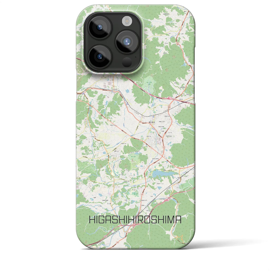 【東広島】地図柄iPhoneケース（バックカバータイプ・ナチュラル）iPhone 15 Pro Max 用