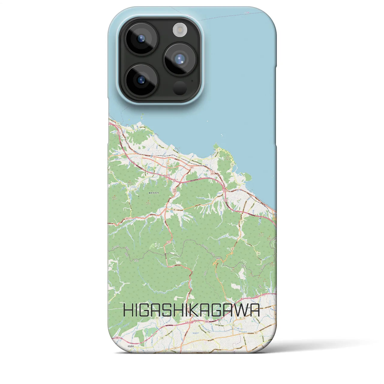 【東かがわ】地図柄iPhoneケース（バックカバータイプ・ナチュラル）iPhone 15 Pro Max 用