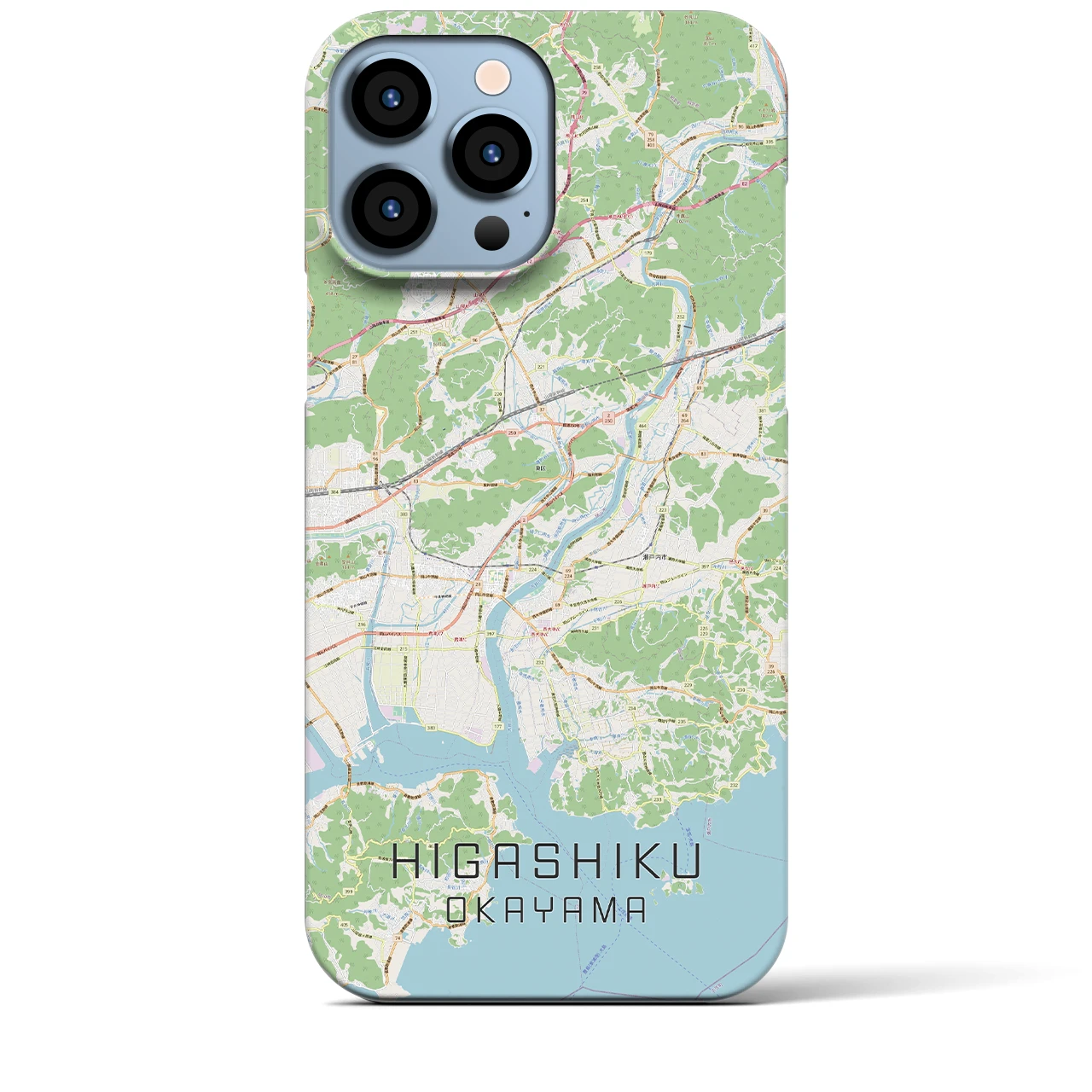 【東区（岡山市）】地図柄iPhoneケース（バックカバータイプ・ナチュラル）iPhone 13 Pro Max 用