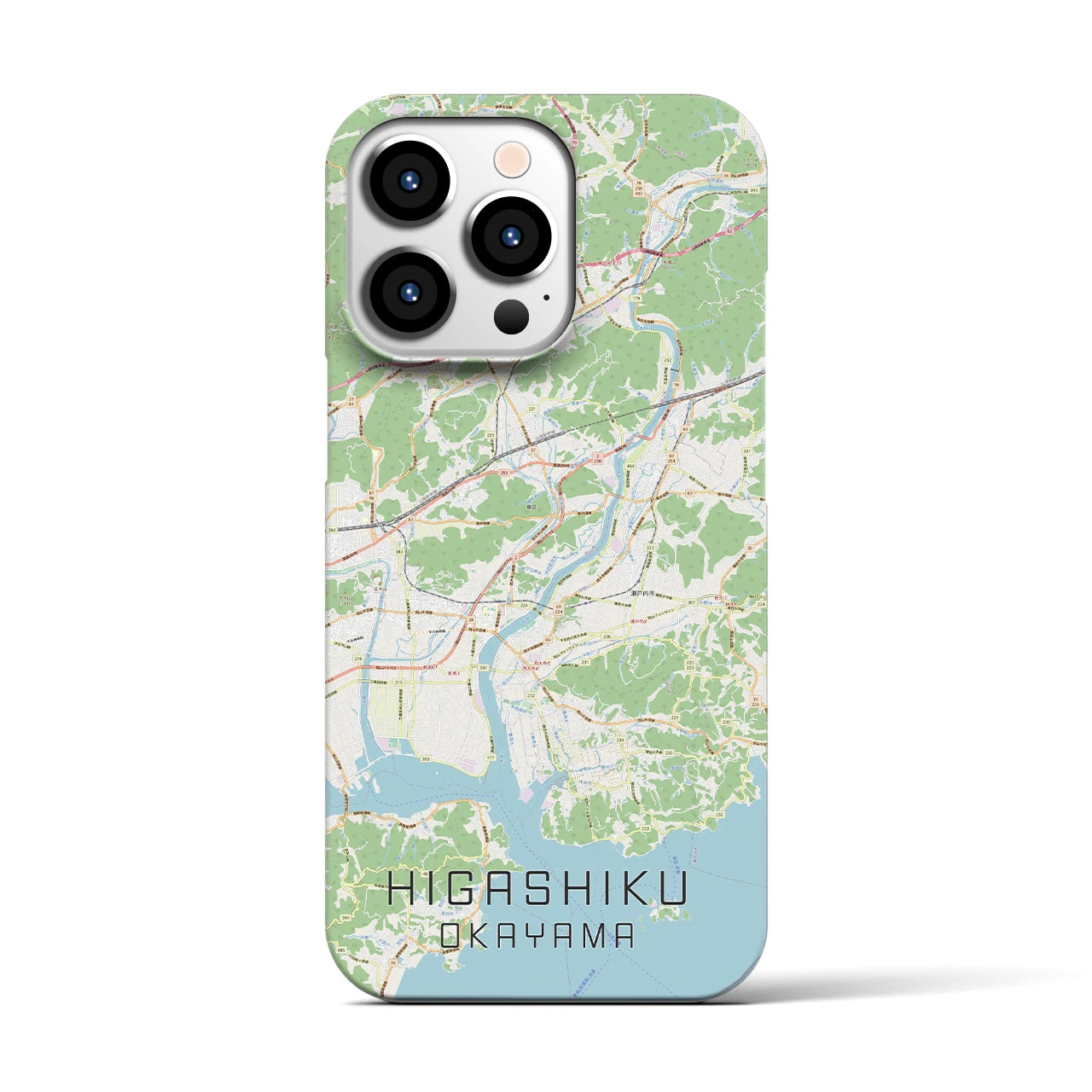 【東区（岡山市）】地図柄iPhoneケース（バックカバータイプ・ナチュラル）iPhone 13 Pro 用