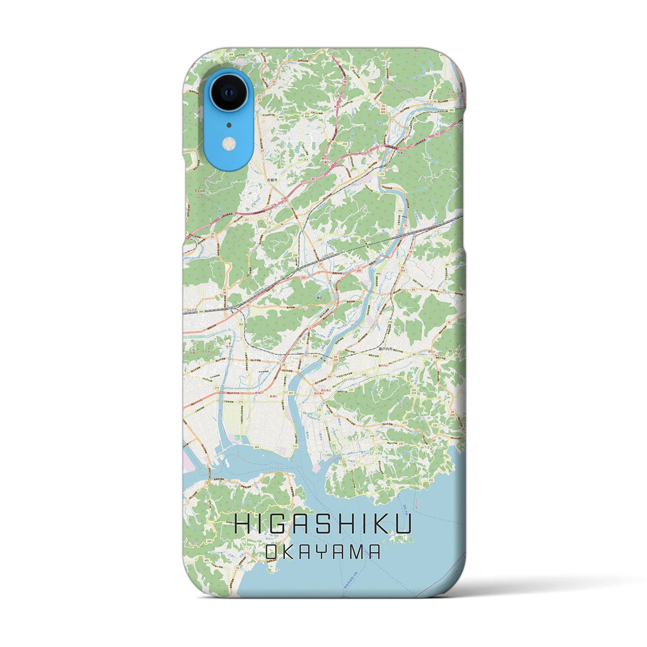 【東区（岡山市）】地図柄iPhoneケース（バックカバータイプ・ナチュラル）iPhone XR 用