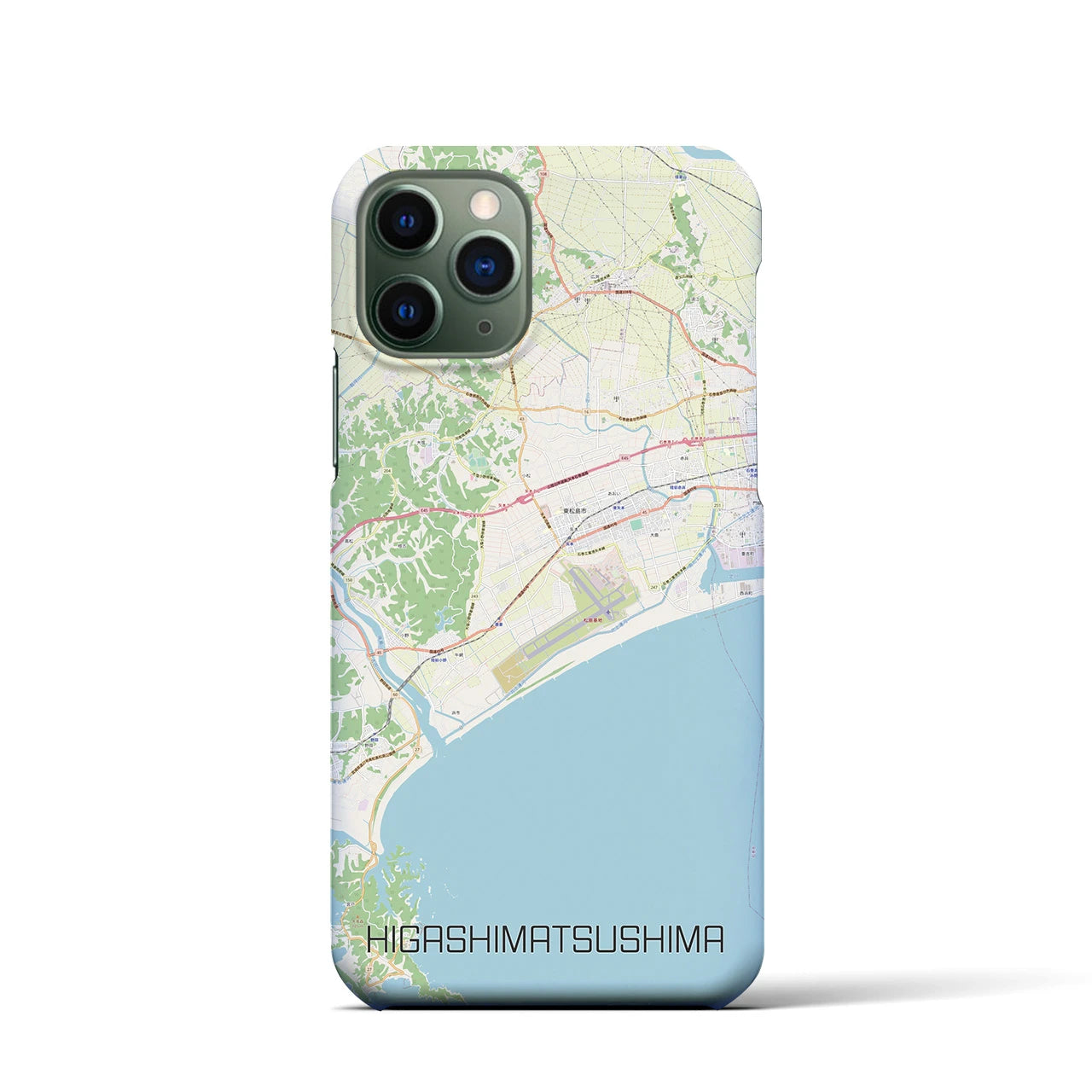 【東松島】地図柄iPhoneケース（バックカバータイプ・ナチュラル）iPhone 11 Pro 用