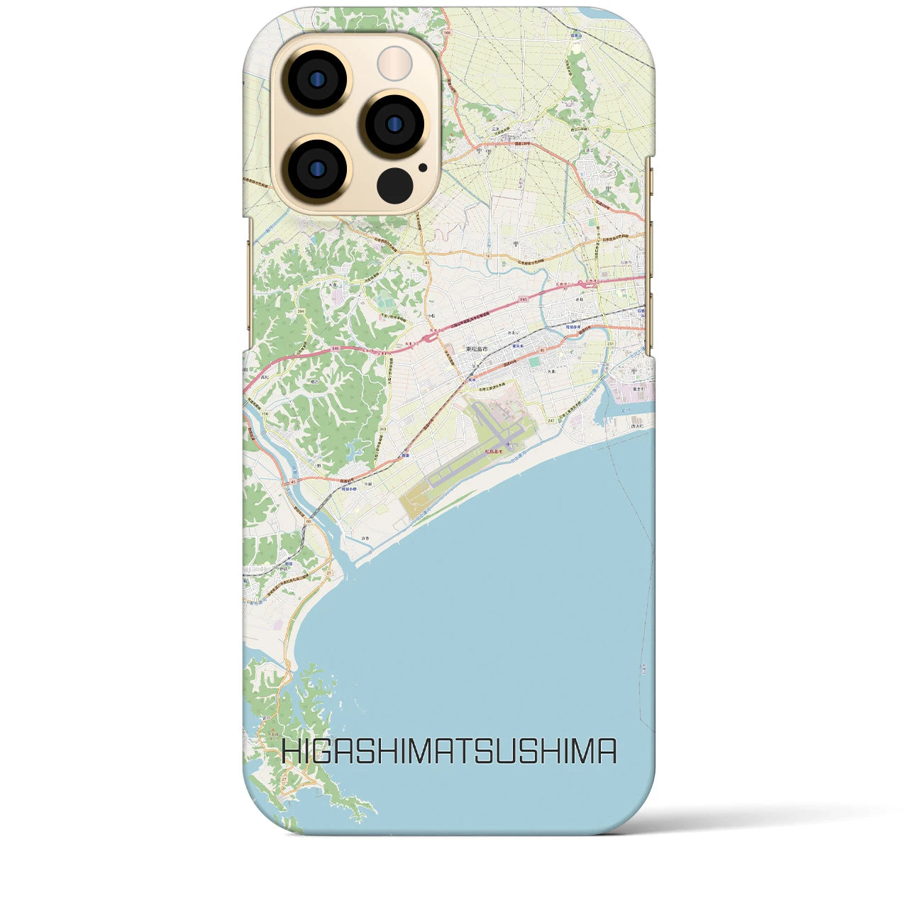 【東松島】地図柄iPhoneケース（バックカバータイプ・ナチュラル）iPhone 12 Pro Max 用