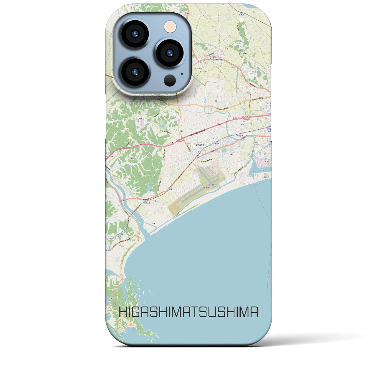 【東松島】地図柄iPhoneケース（バックカバータイプ・ナチュラル）iPhone 13 Pro Max 用