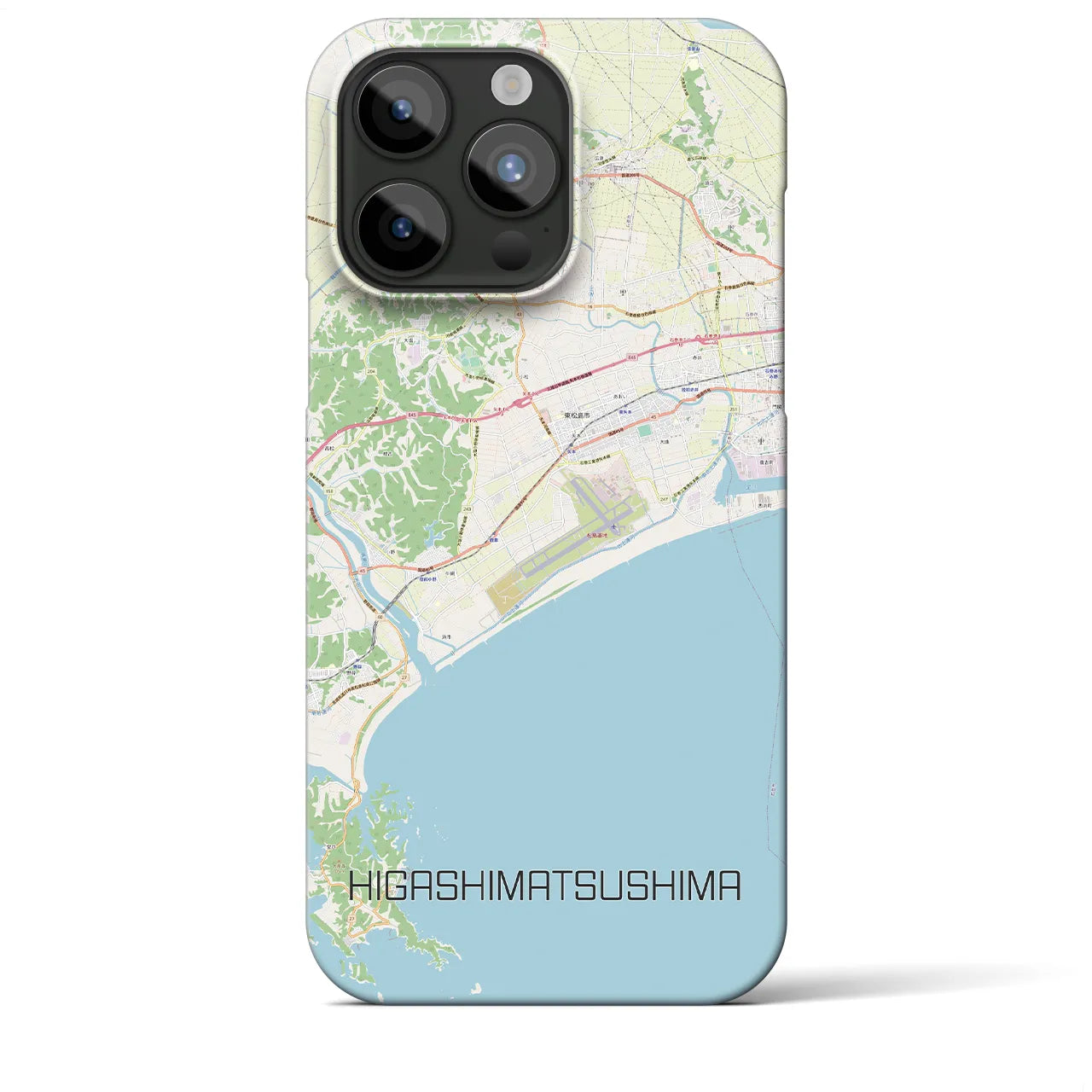 【東松島】地図柄iPhoneケース（バックカバータイプ・ナチュラル）iPhone 15 Pro Max 用
