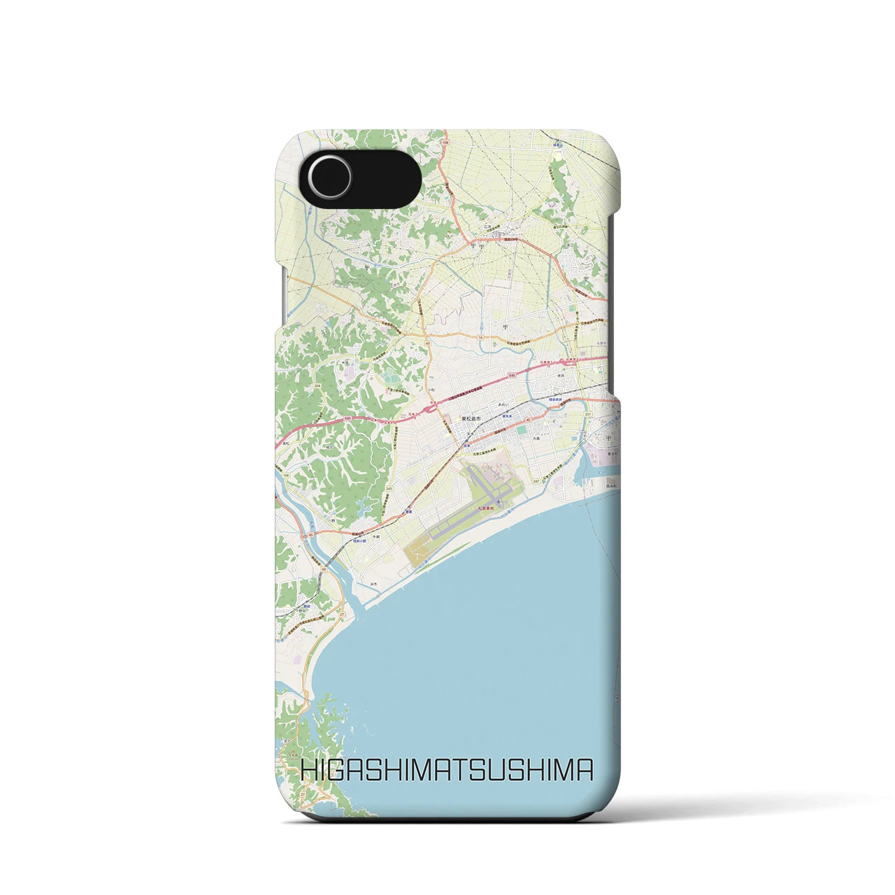 【東松島】地図柄iPhoneケース（バックカバータイプ・ナチュラル）iPhone SE（第3 / 第2世代） / 8 / 7 / 6s / 6 用