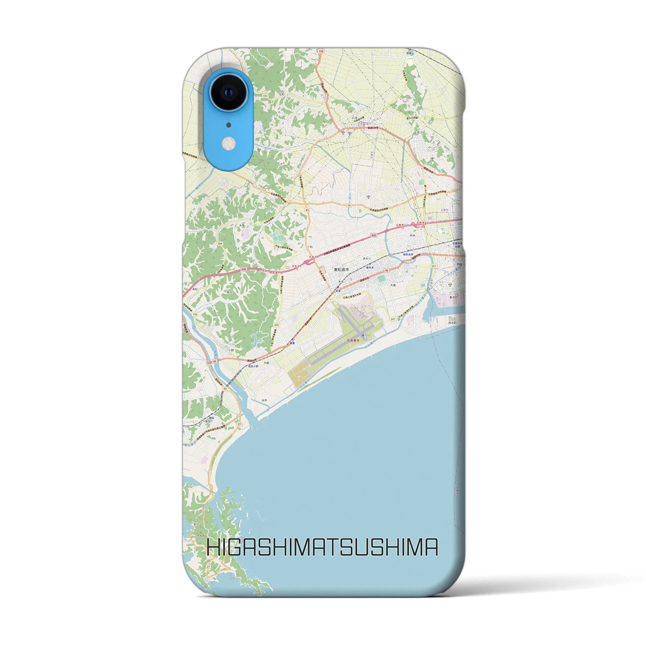 【東松島】地図柄iPhoneケース（バックカバータイプ・ナチュラル）iPhone XR 用