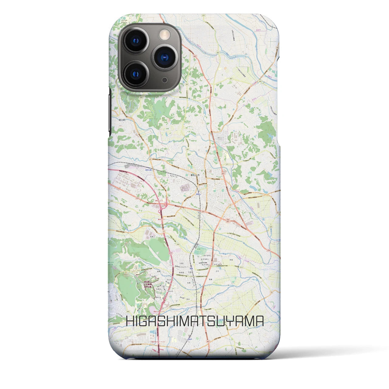 【東松山】地図柄iPhoneケース（バックカバータイプ・ナチュラル）iPhone 11 Pro Max 用