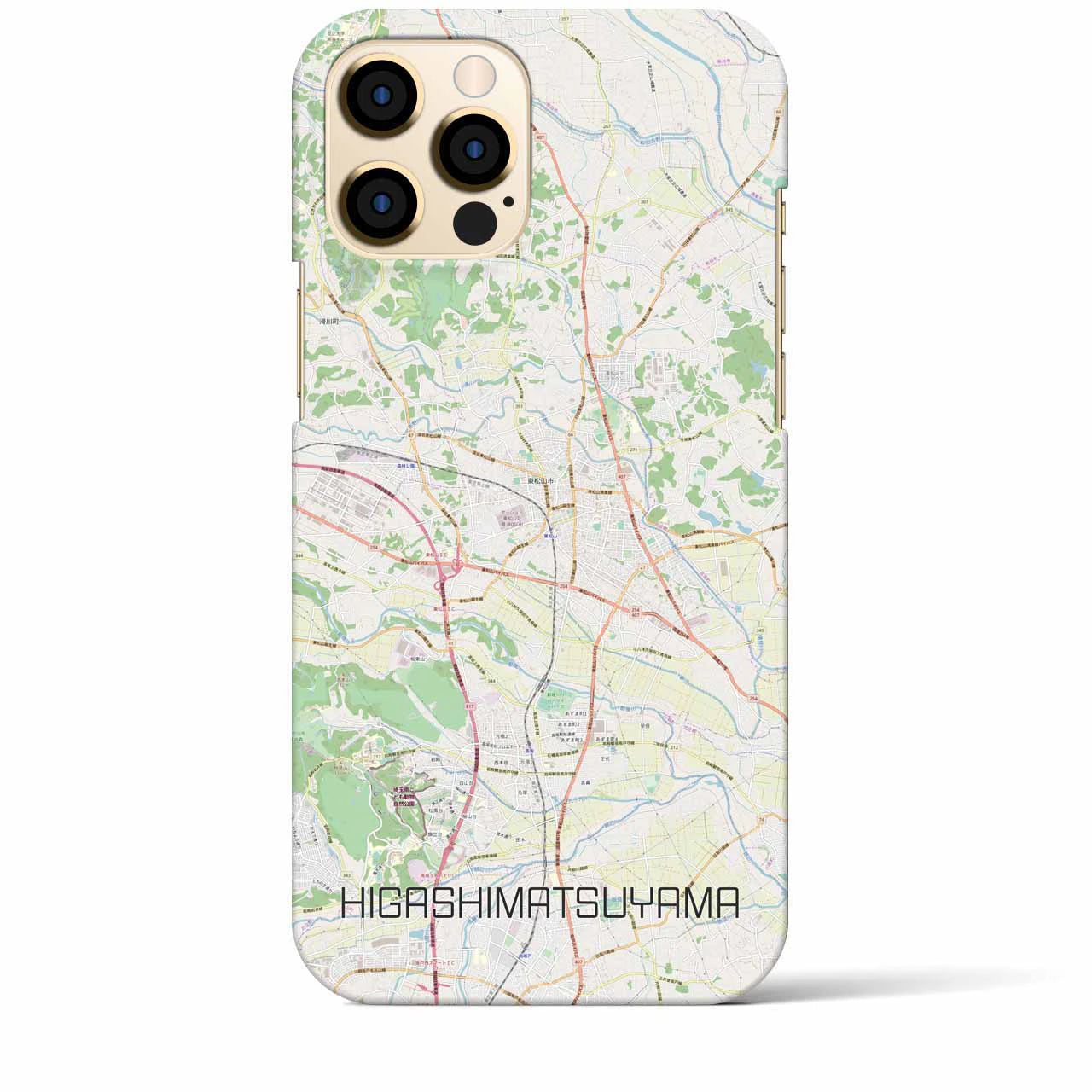 【東松山】地図柄iPhoneケース（バックカバータイプ・ナチュラル）iPhone 12 Pro Max 用