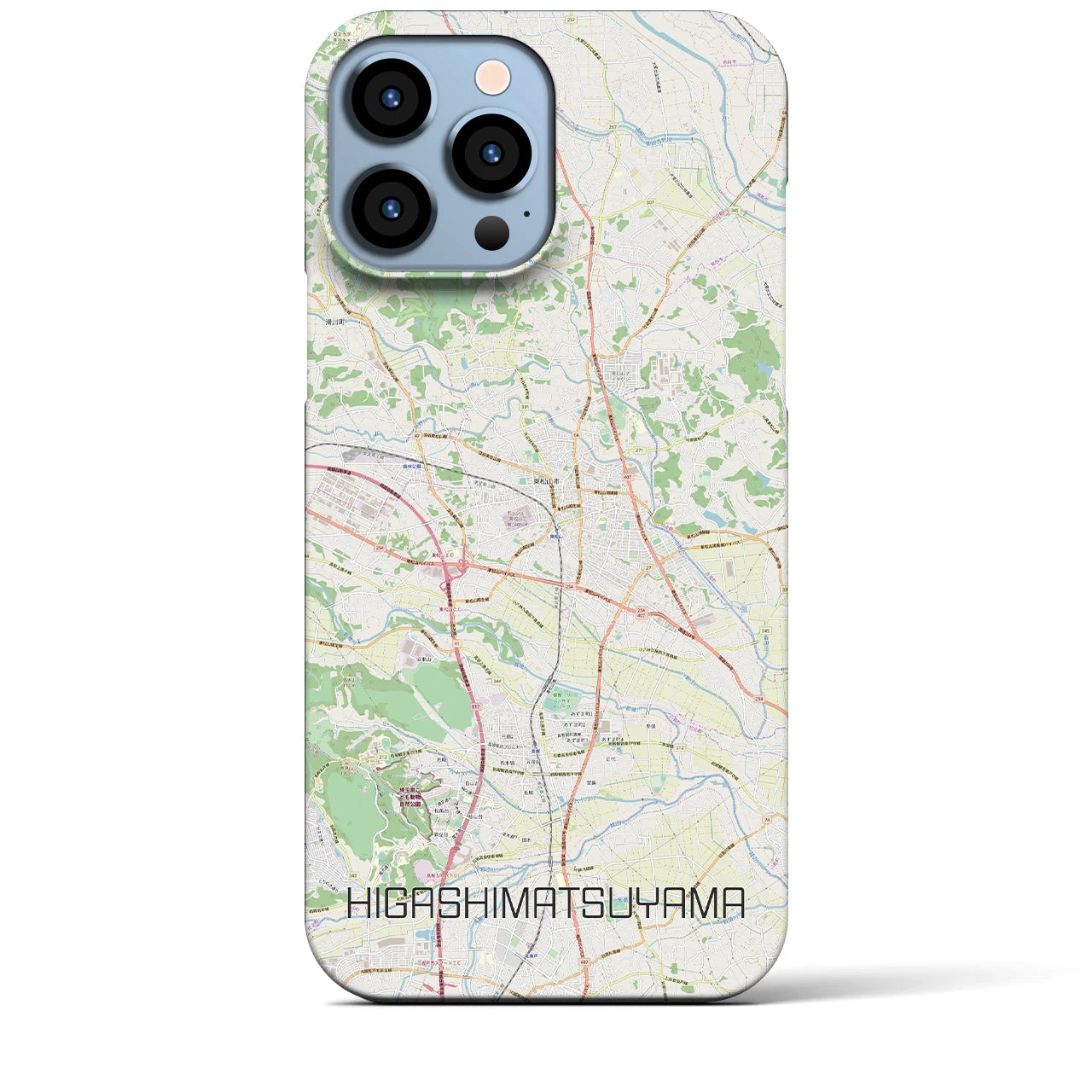 【東松山】地図柄iPhoneケース（バックカバータイプ・ナチュラル）iPhone 13 Pro Max 用