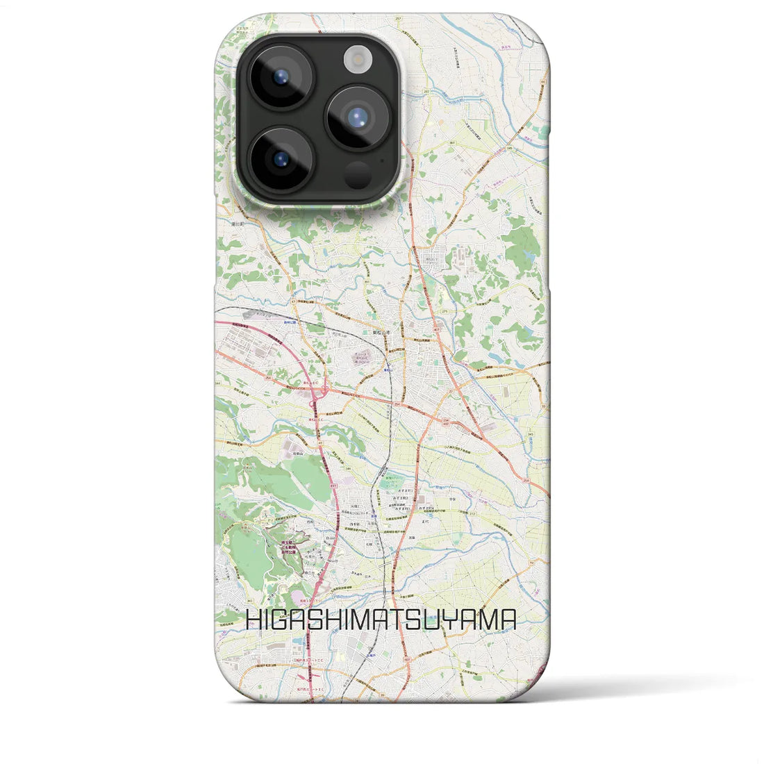 【東松山】地図柄iPhoneケース（バックカバータイプ・ナチュラル）iPhone 15 Pro Max 用