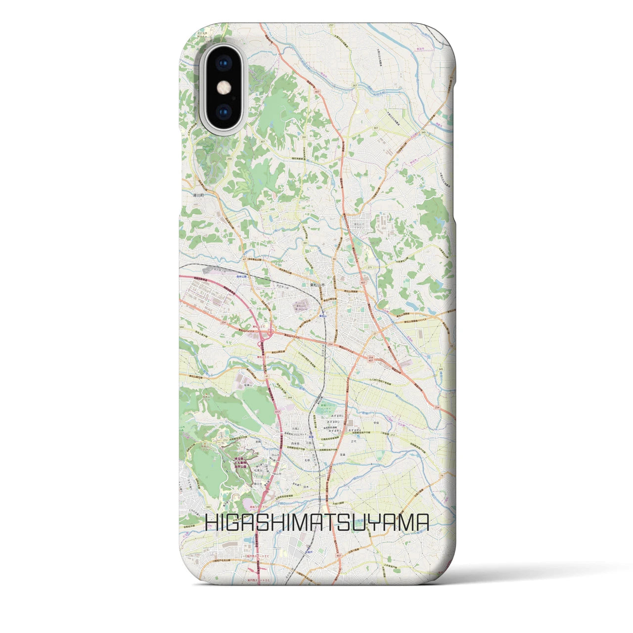 【東松山】地図柄iPhoneケース（バックカバータイプ・ナチュラル）iPhone XS Max 用