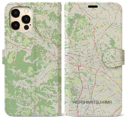 【東松山】地図柄iPhoneケース（手帳両面タイプ・ナチュラル）iPhone 12 Pro Max 用