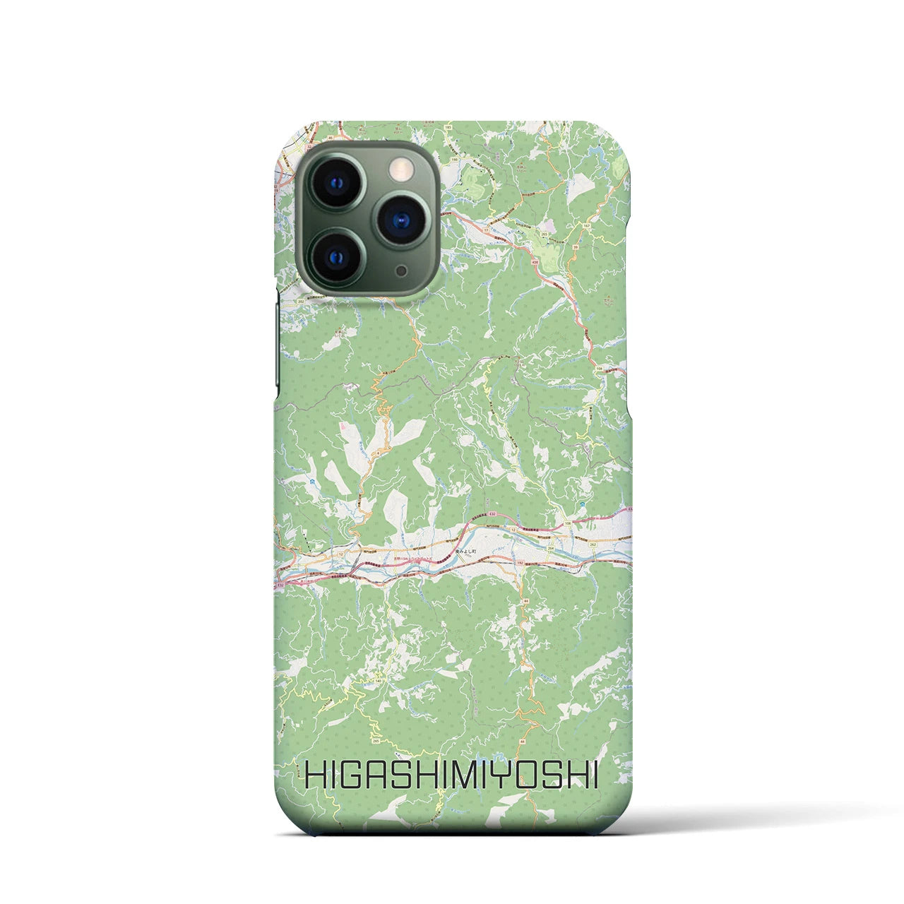 【東みよし】地図柄iPhoneケース（バックカバータイプ・ナチュラル）iPhone 11 Pro 用