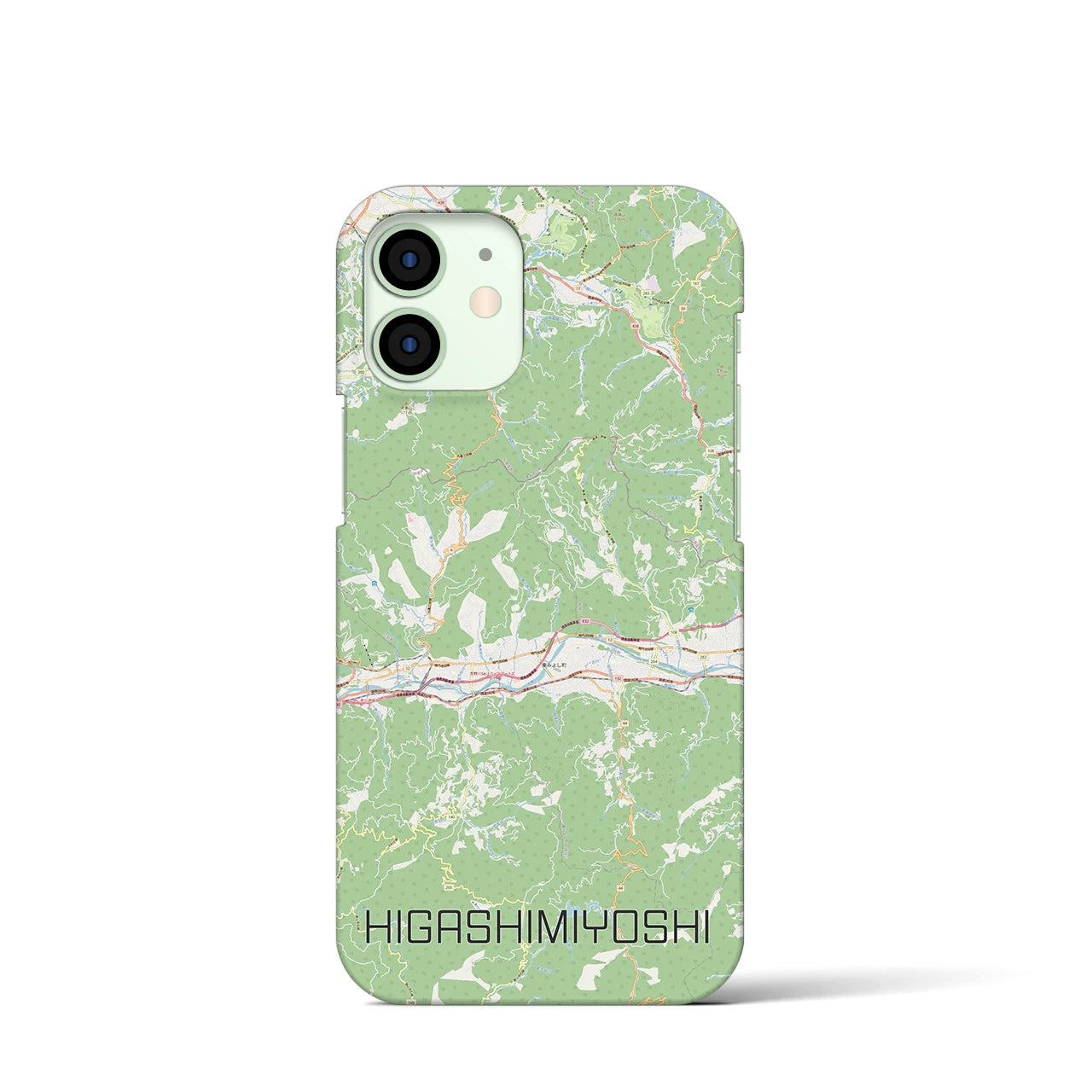 【東みよし】地図柄iPhoneケース（バックカバータイプ・ナチュラル）iPhone 12 mini 用