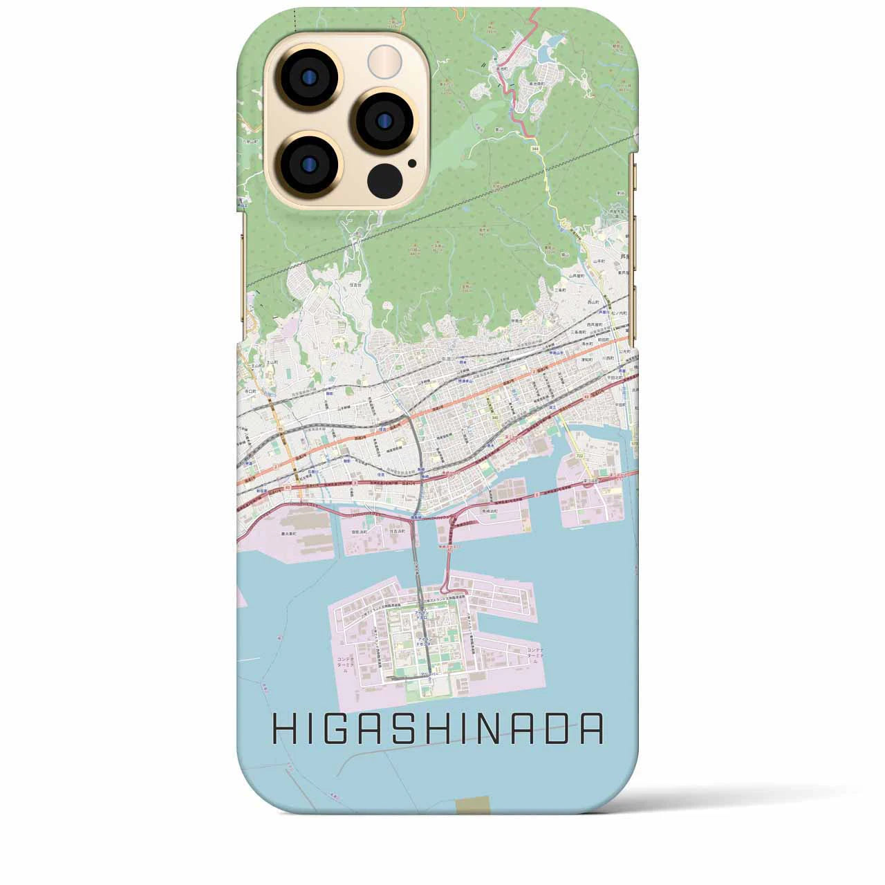 【東灘】地図柄iPhoneケース（バックカバータイプ・ナチュラル）iPhone 12 Pro Max 用