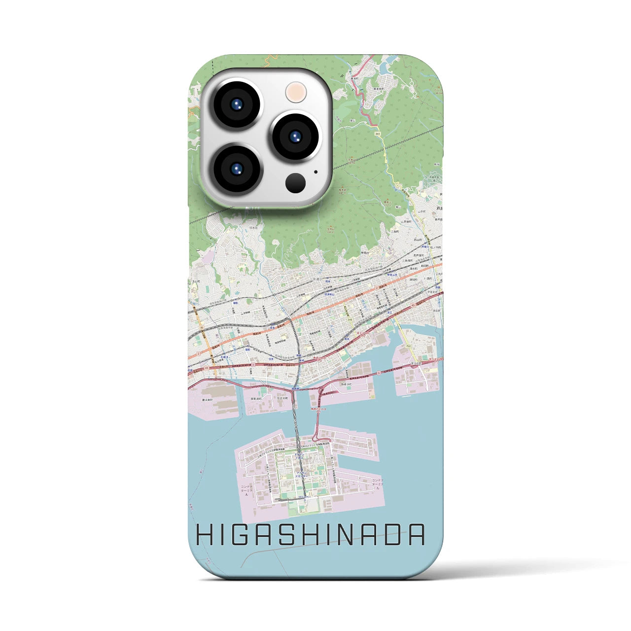 【東灘】地図柄iPhoneケース（バックカバータイプ・ナチュラル）iPhone 13 Pro 用