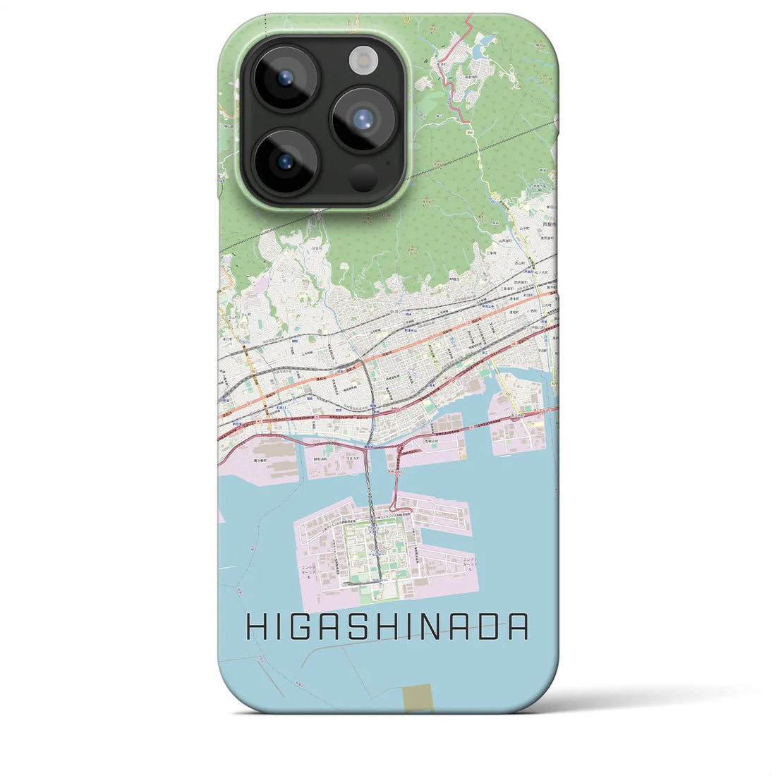 【東灘】地図柄iPhoneケース（バックカバータイプ・ナチュラル）iPhone 15 Pro Max 用