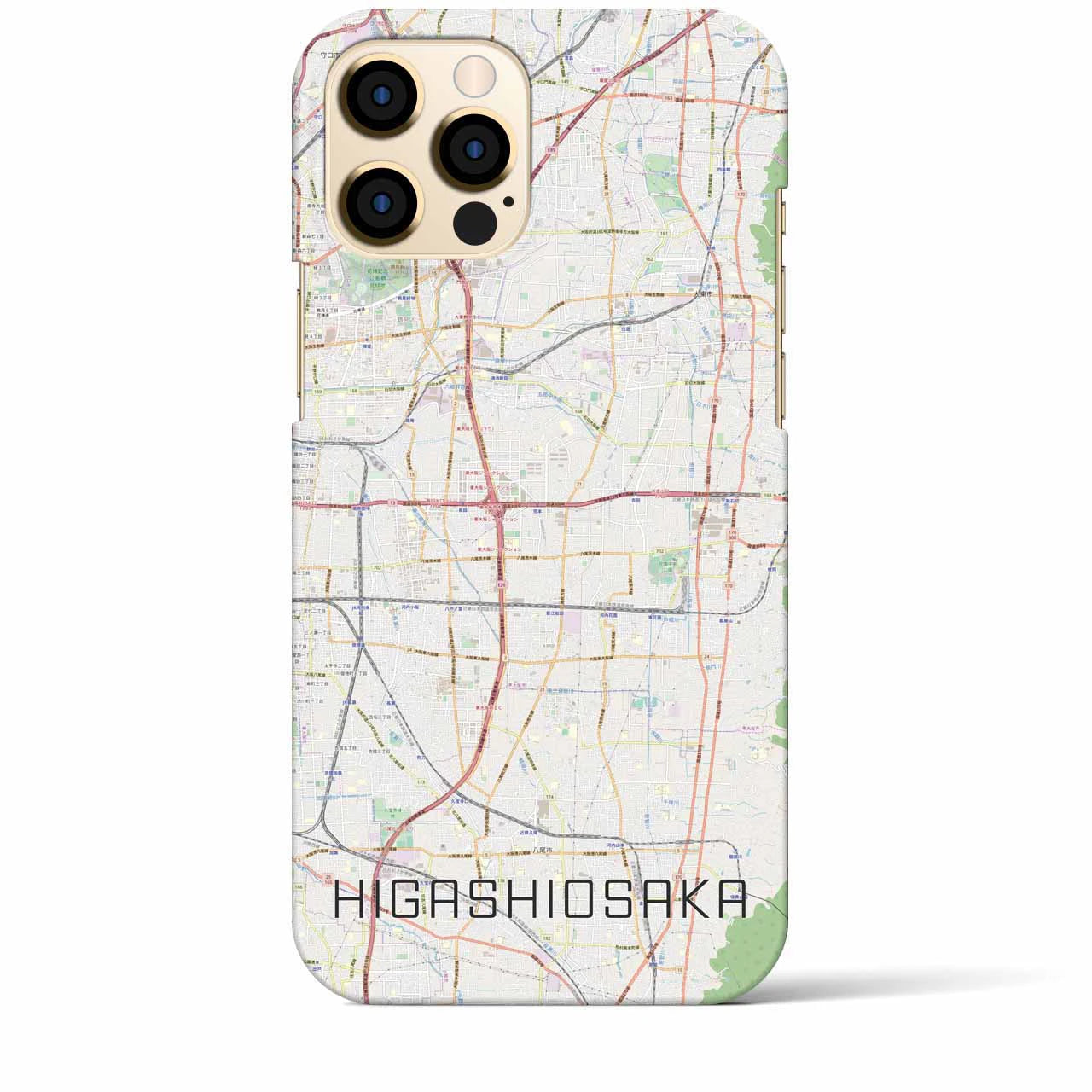 【東大阪】地図柄iPhoneケース（バックカバータイプ・ナチュラル）iPhone 12 Pro Max 用