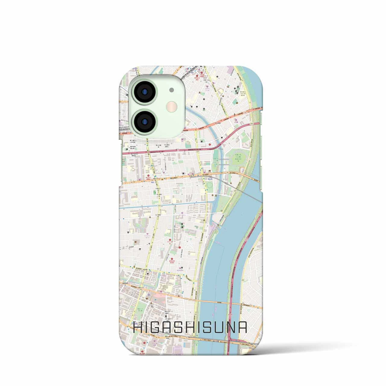 【東砂】地図柄iPhoneケース（バックカバータイプ・ナチュラル）iPhone 12 mini 用