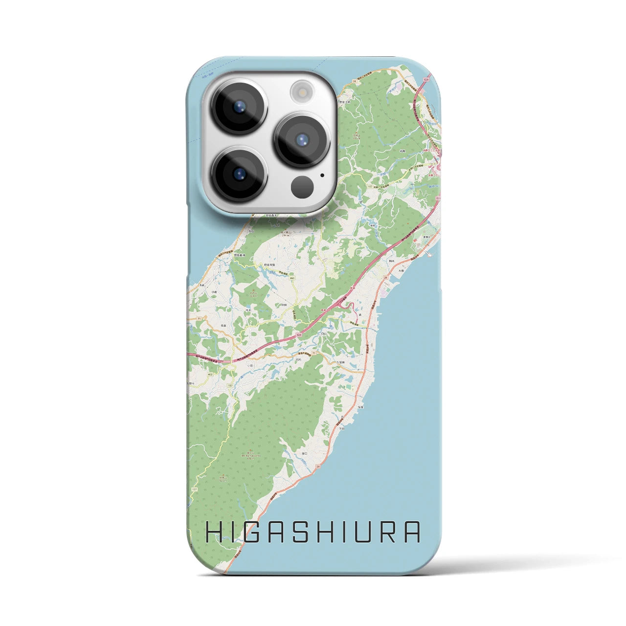 【東浦（兵庫県）】地図柄iPhoneケース（バックカバータイプ・ナチュラル）iPhone 14 Pro 用
