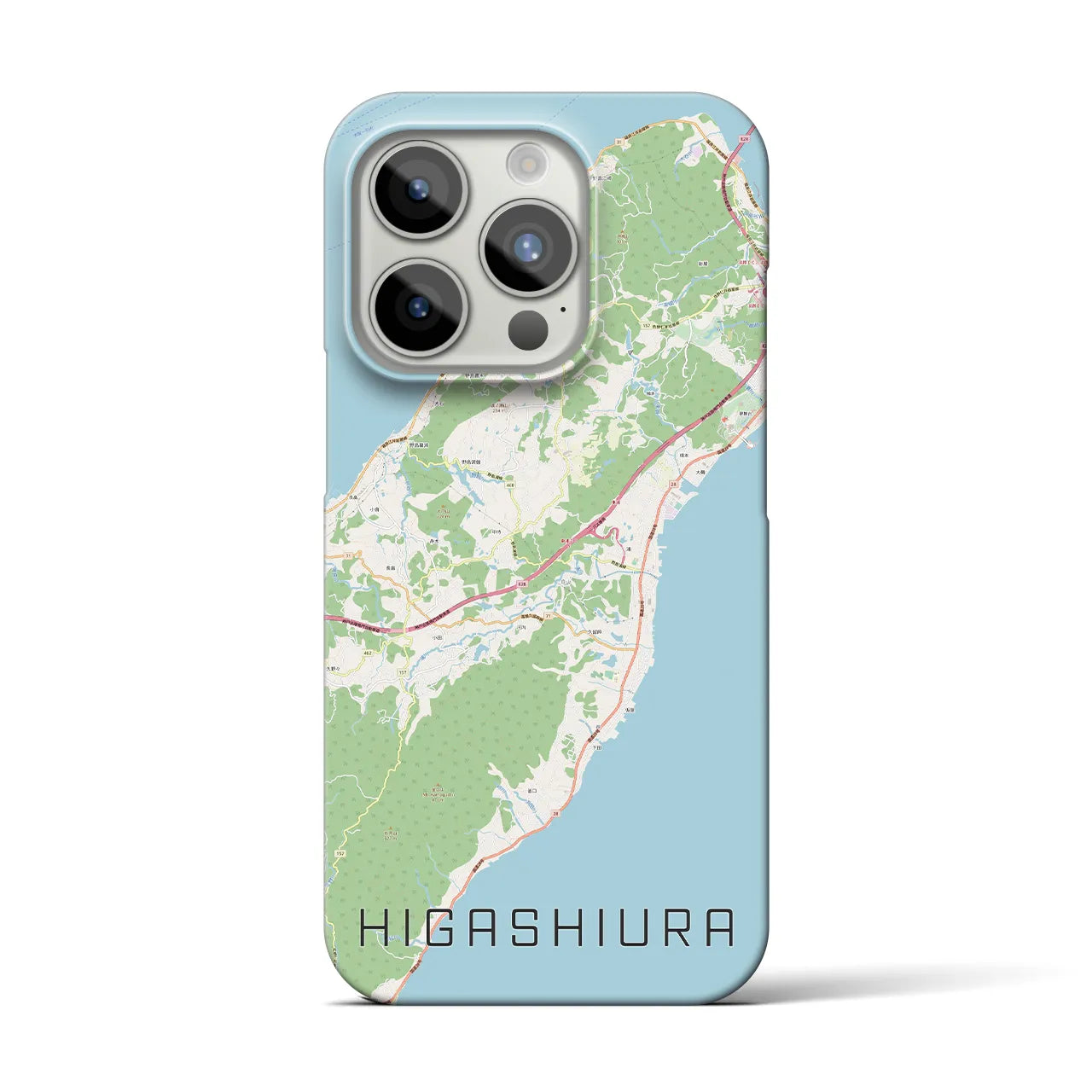 【東浦（兵庫県）】地図柄iPhoneケース（バックカバータイプ・ナチュラル）iPhone 15 Pro 用