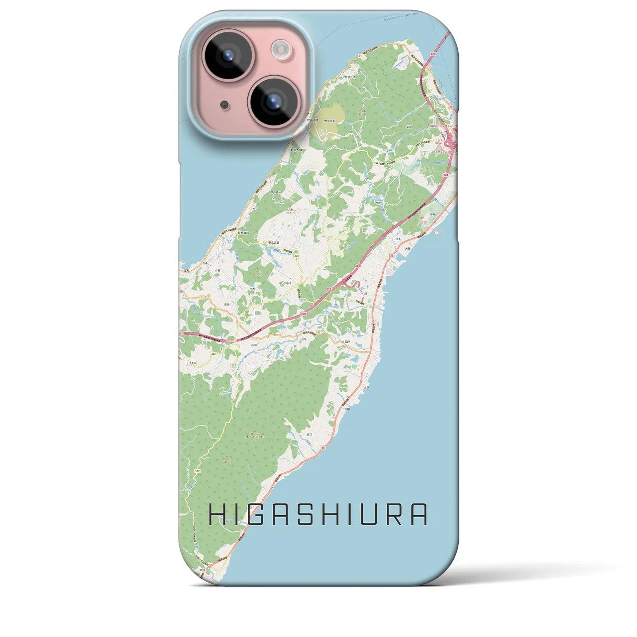 【東浦（兵庫県）】地図柄iPhoneケース（バックカバータイプ・ナチュラル）iPhone 15 Plus 用