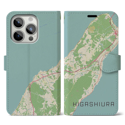 【東浦（兵庫県）】地図柄iPhoneケース（手帳タイプ）ナチュラル・iPhone 15 Pro 用