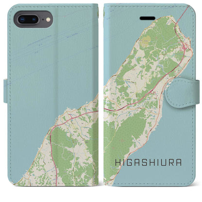 【東浦（兵庫県）】地図柄iPhoneケース（手帳タイプ）ナチュラル・iPhone 8Plus /7Plus / 6sPlus / 6Plus 用