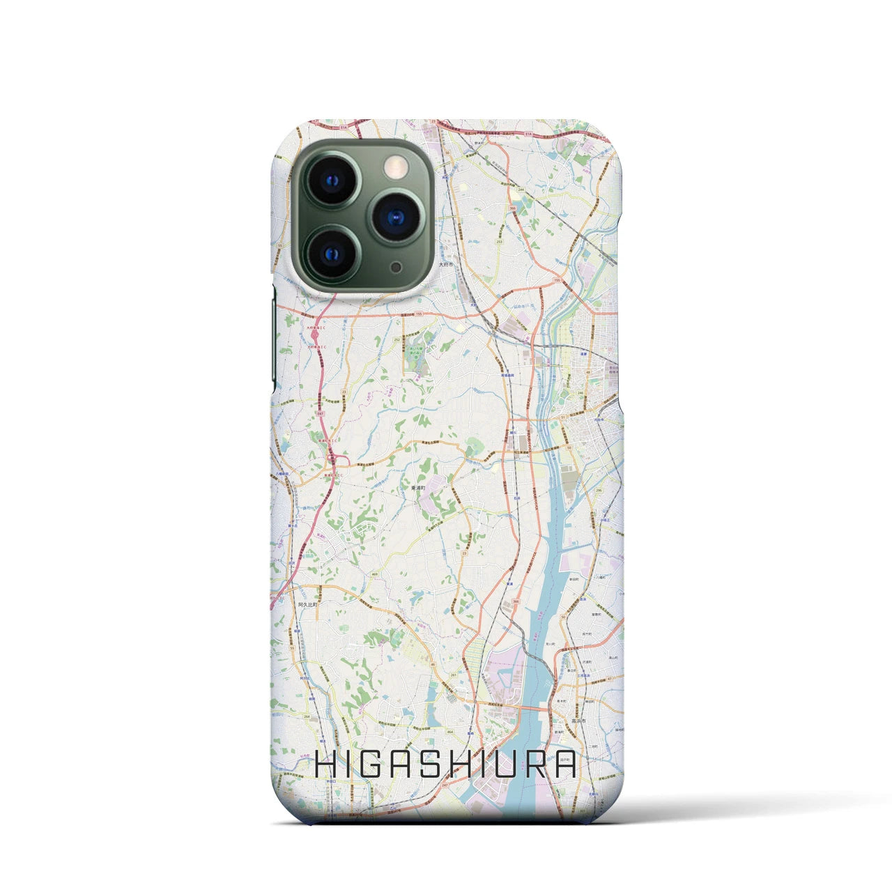 【東浦】地図柄iPhoneケース（バックカバータイプ・ナチュラル）iPhone 11 Pro 用