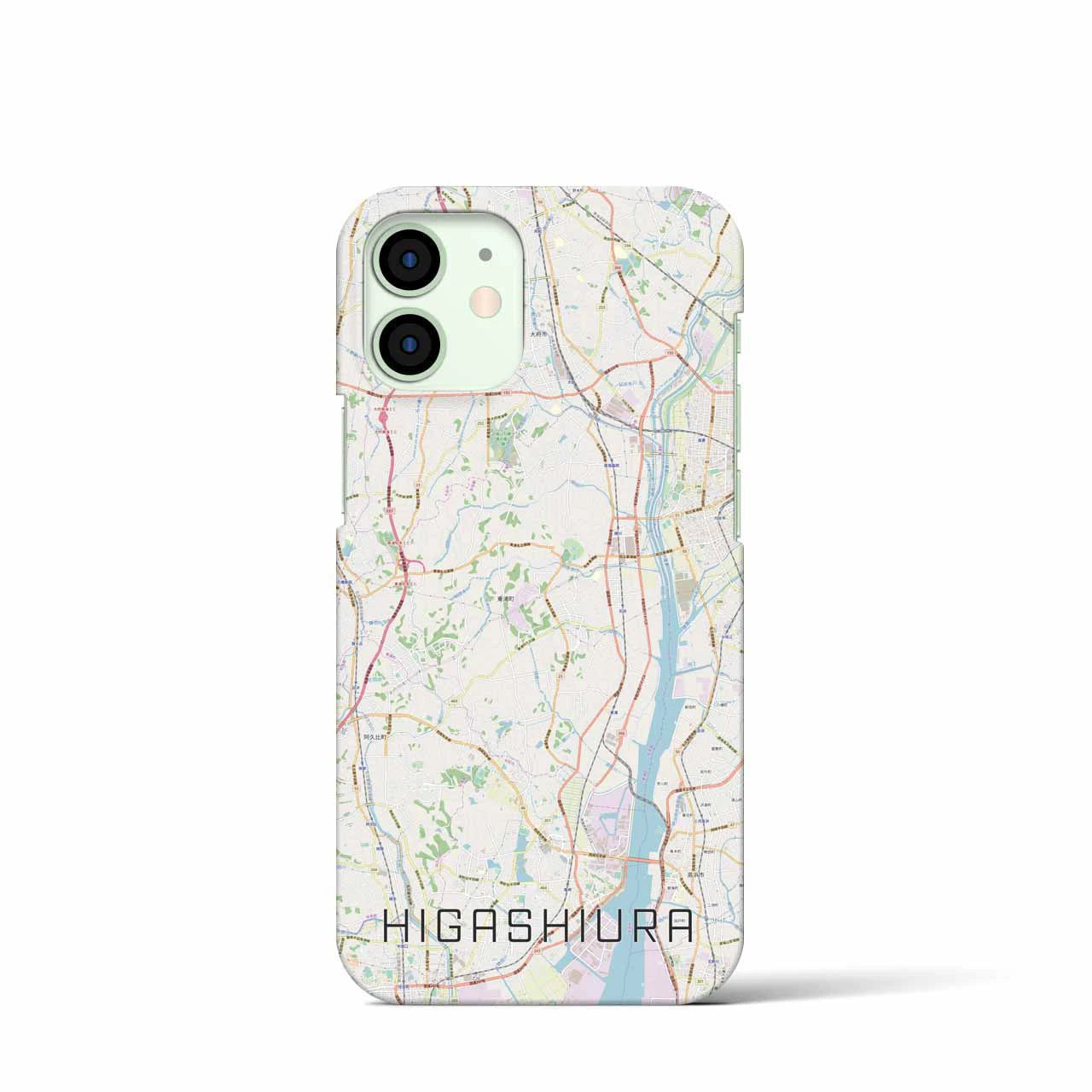 【東浦】地図柄iPhoneケース（バックカバータイプ・ナチュラル）iPhone 12 mini 用
