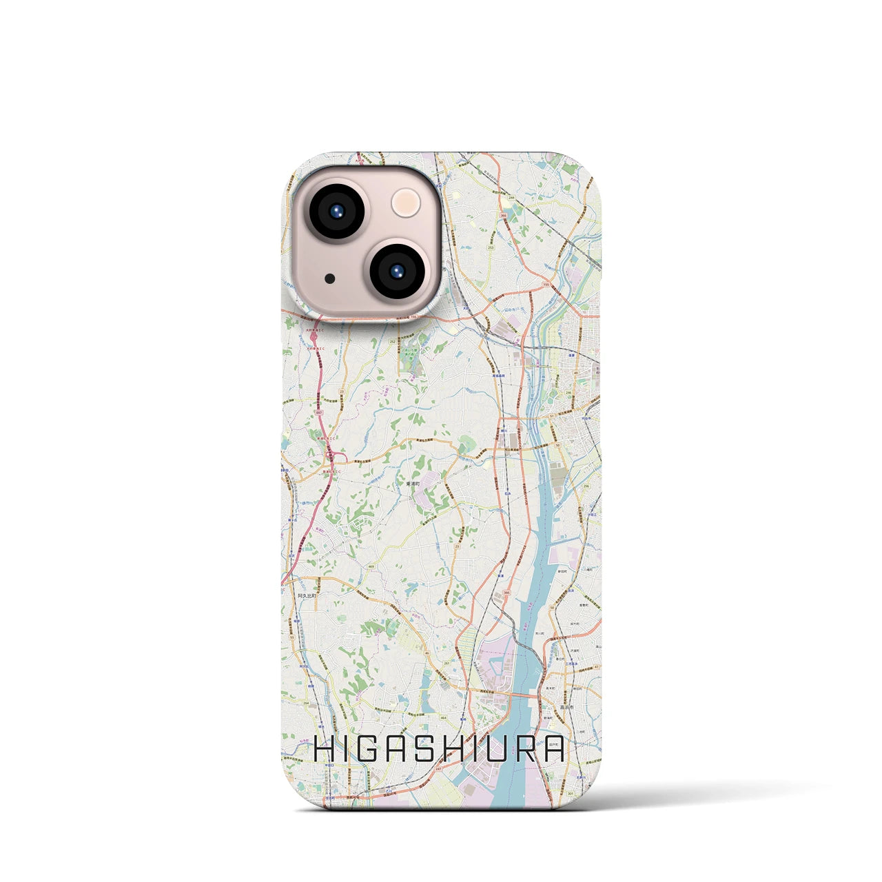 【東浦】地図柄iPhoneケース（バックカバータイプ・ナチュラル）iPhone 13 mini 用