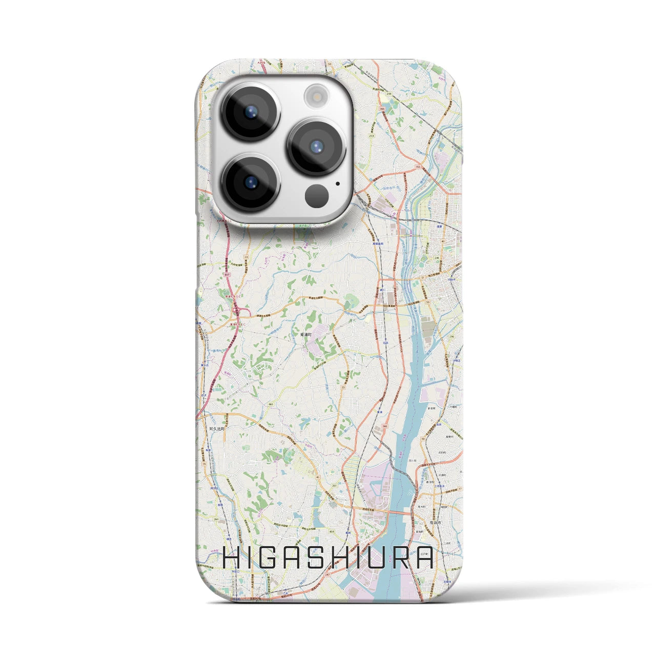 【東浦】地図柄iPhoneケース（バックカバータイプ・ナチュラル）iPhone 14 Pro 用