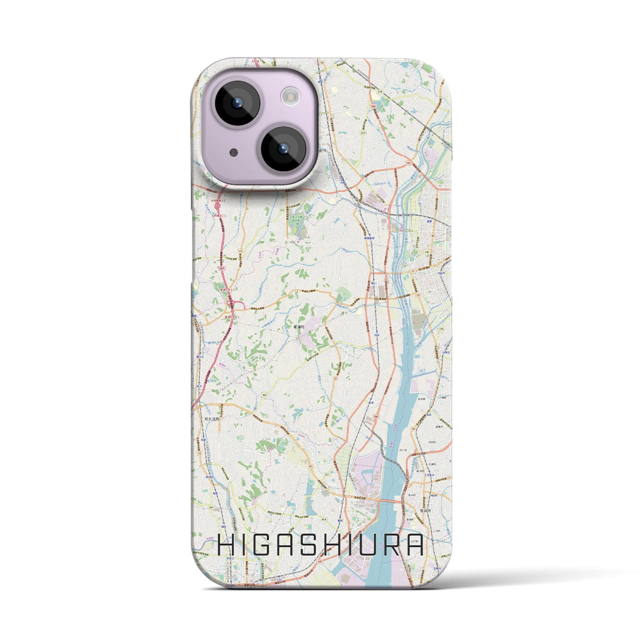 【東浦】地図柄iPhoneケース（バックカバータイプ・ナチュラル）iPhone 14 用