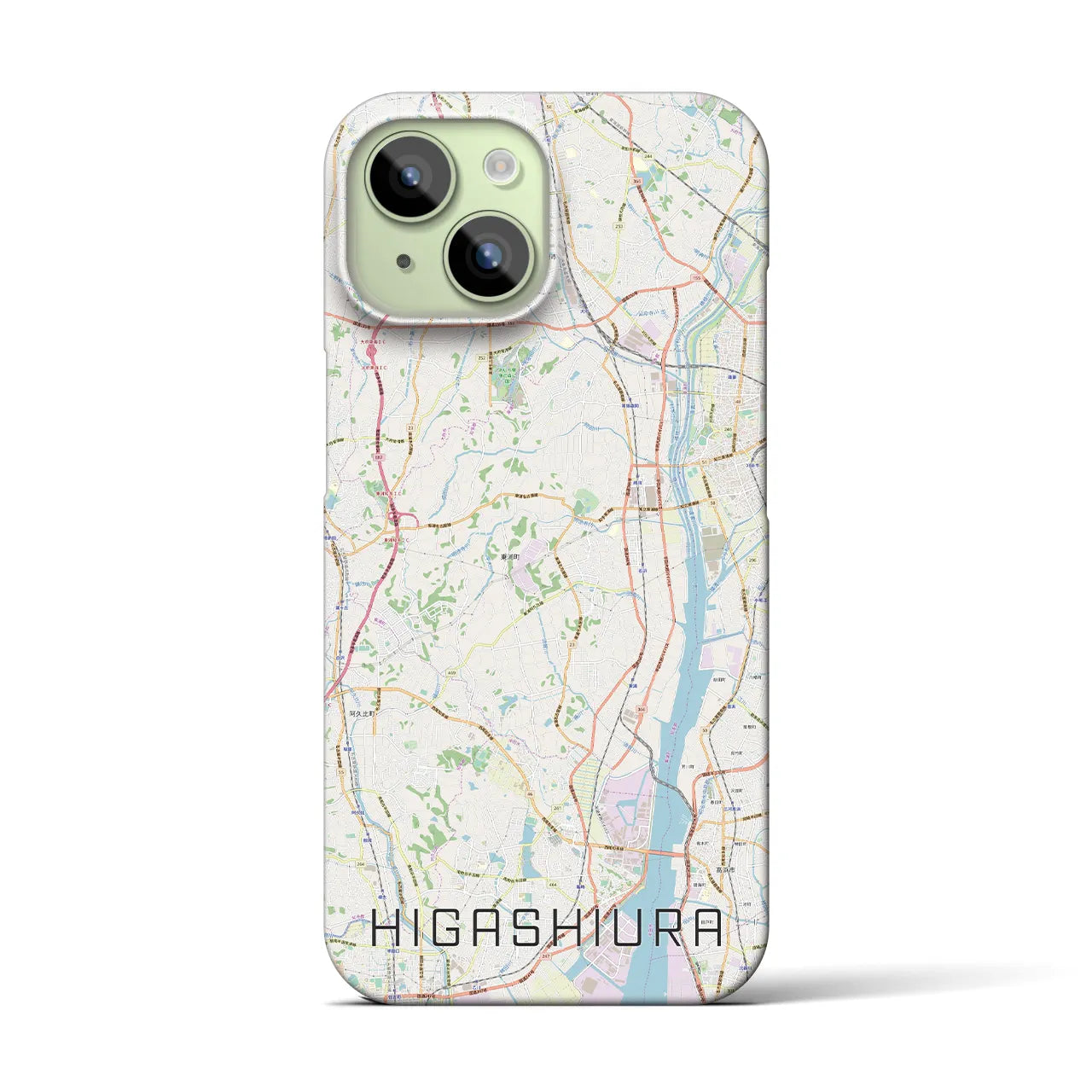 【東浦】地図柄iPhoneケース（バックカバータイプ・ナチュラル）iPhone 15 用