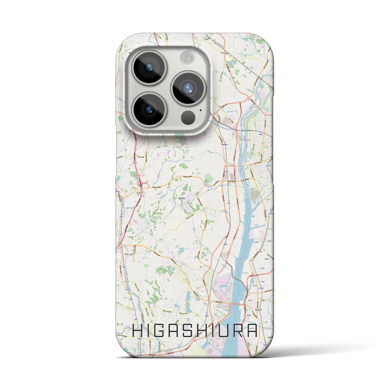 【東浦】地図柄iPhoneケース（バックカバータイプ・ナチュラル）iPhone 15 Pro 用