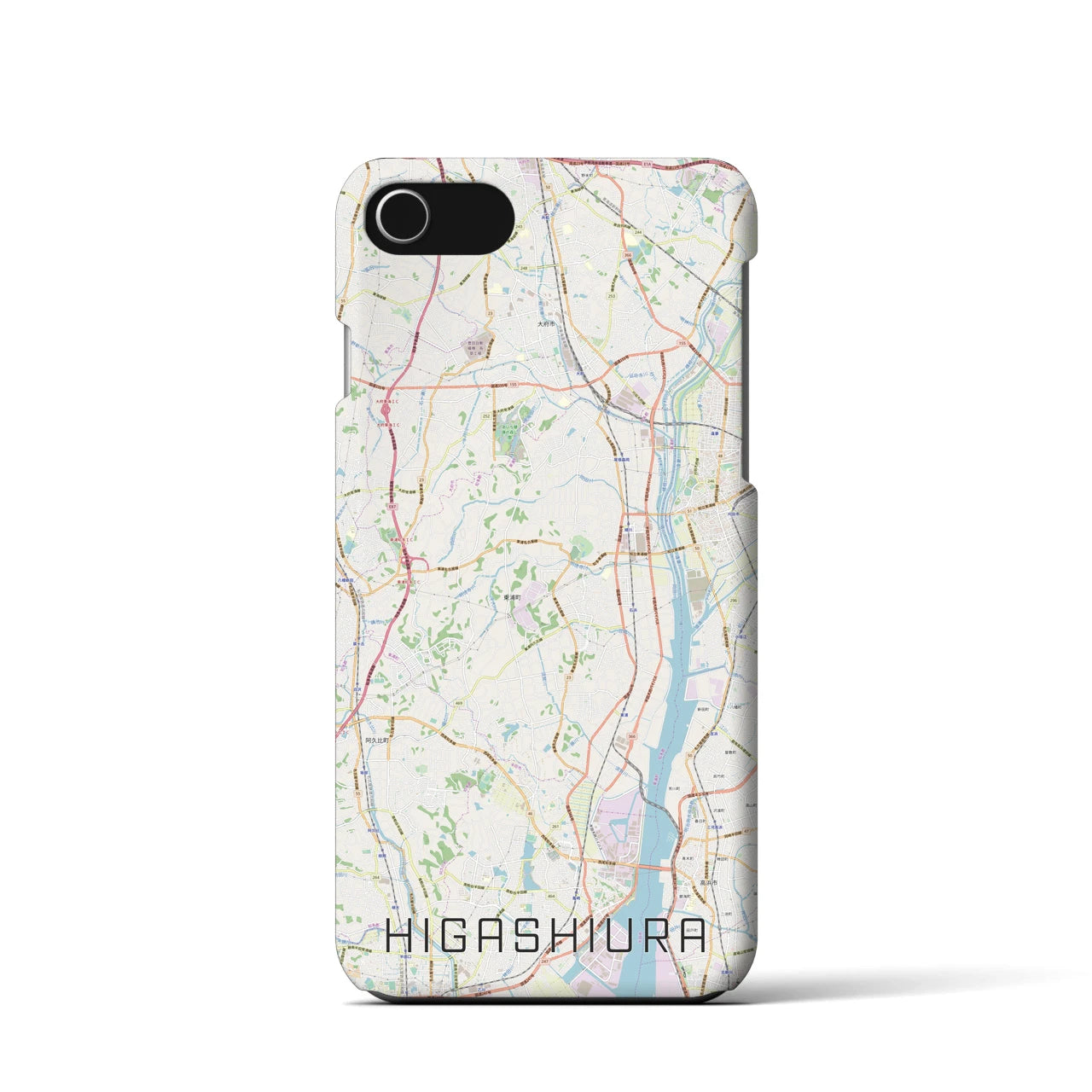 【東浦】地図柄iPhoneケース（バックカバータイプ・ナチュラル）iPhone SE（第3 / 第2世代） / 8 / 7 / 6s / 6 用