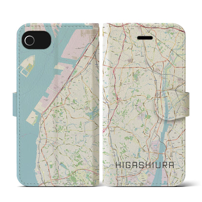 【東浦（愛知県）】地図柄iPhoneケース（手帳タイプ）ナチュラル・iPhone SE（第3 / 第2世代） / 8 / 7 / 6s / 6 用