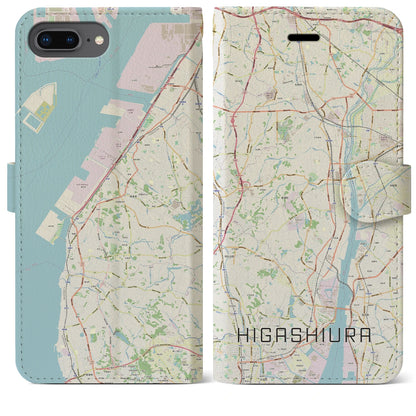 【東浦（愛知県）】地図柄iPhoneケース（手帳タイプ）ナチュラル・iPhone 8Plus /7Plus / 6sPlus / 6Plus 用