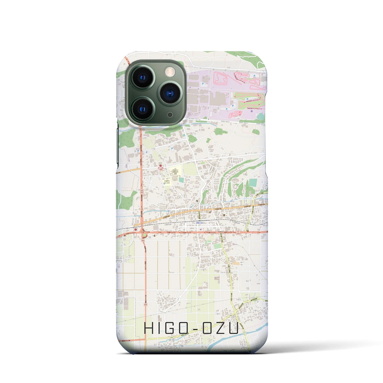 【肥後大津】地図柄iPhoneケース（バックカバータイプ・ナチュラル）iPhone 11 Pro 用