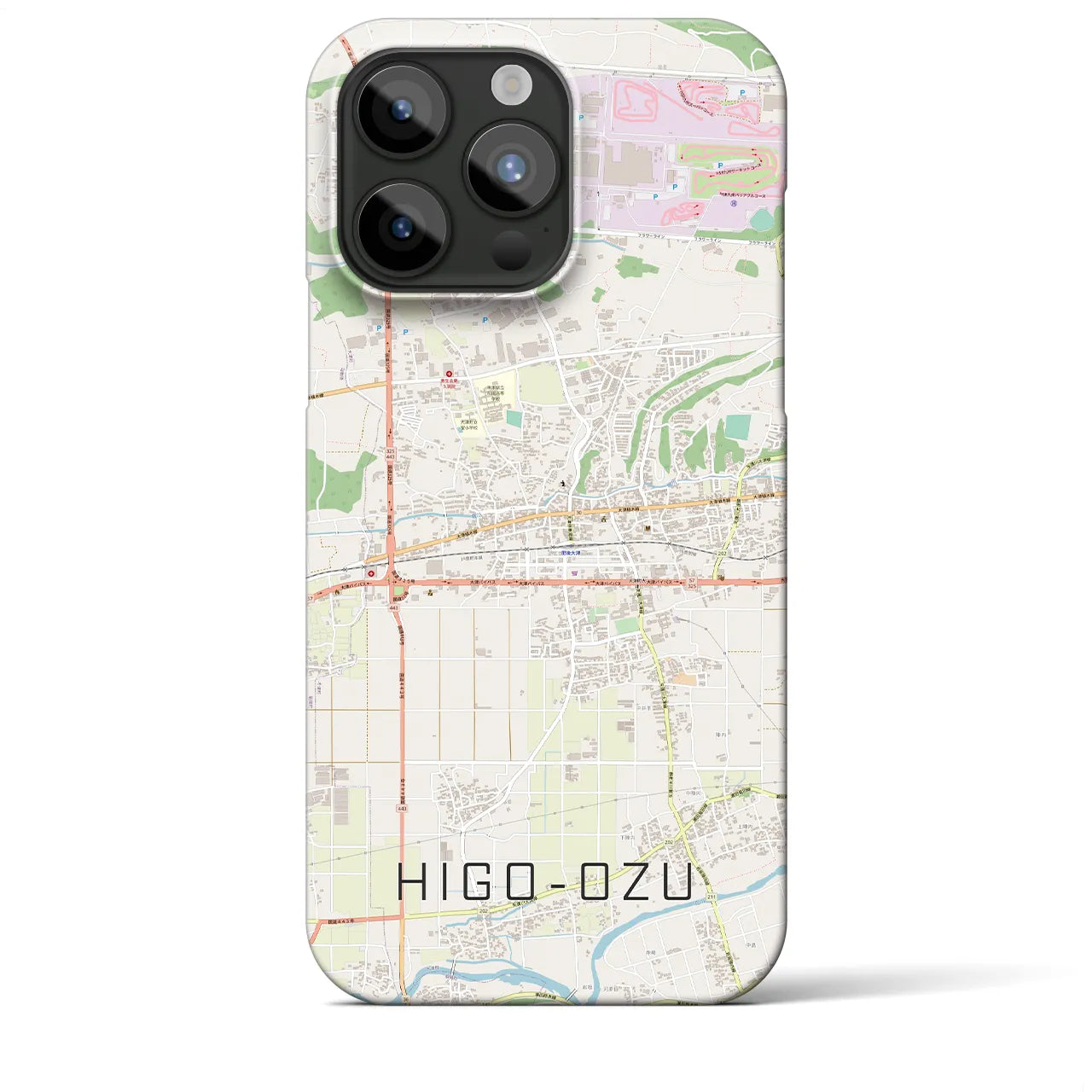 【肥後大津】地図柄iPhoneケース（バックカバータイプ・ナチュラル）iPhone 15 Pro Max 用