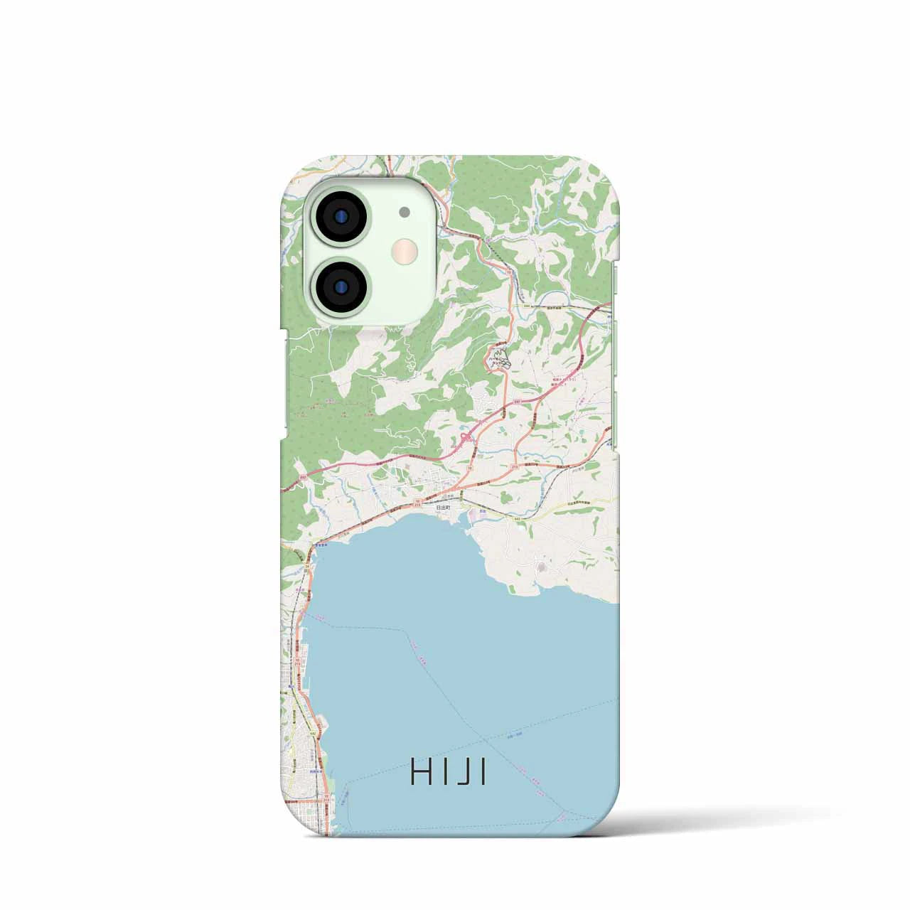 【日出】地図柄iPhoneケース（バックカバータイプ・ナチュラル）iPhone 12 mini 用