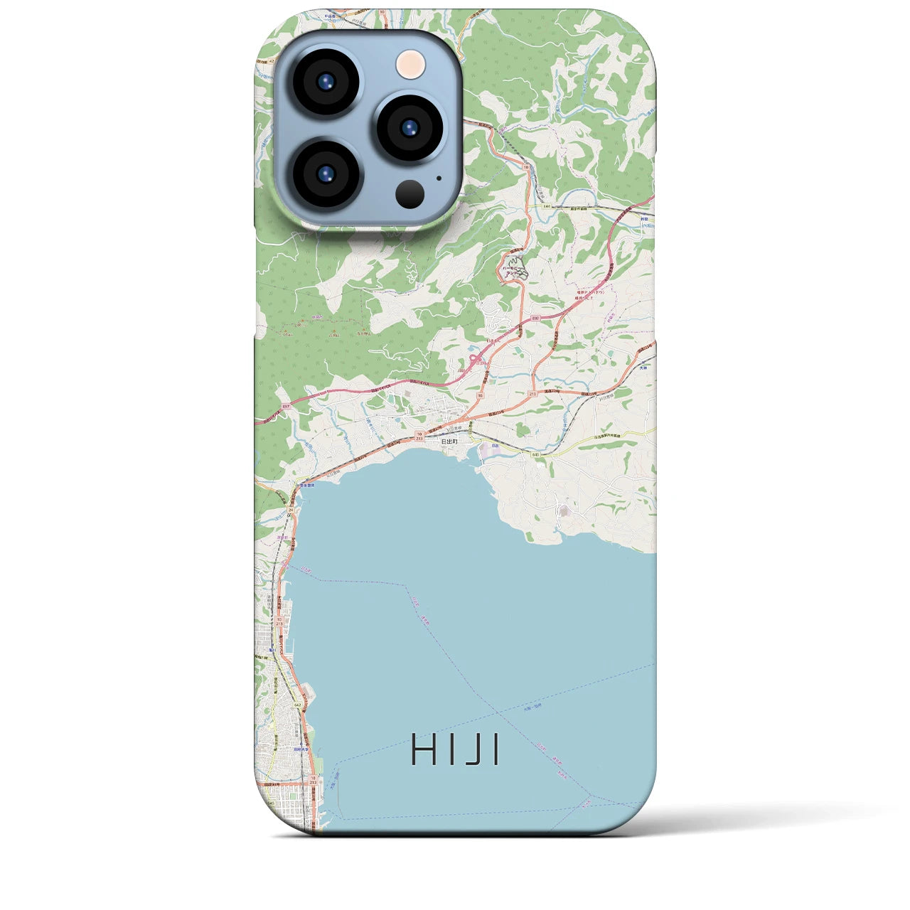 【日出】地図柄iPhoneケース（バックカバータイプ・ナチュラル）iPhone 13 Pro Max 用
