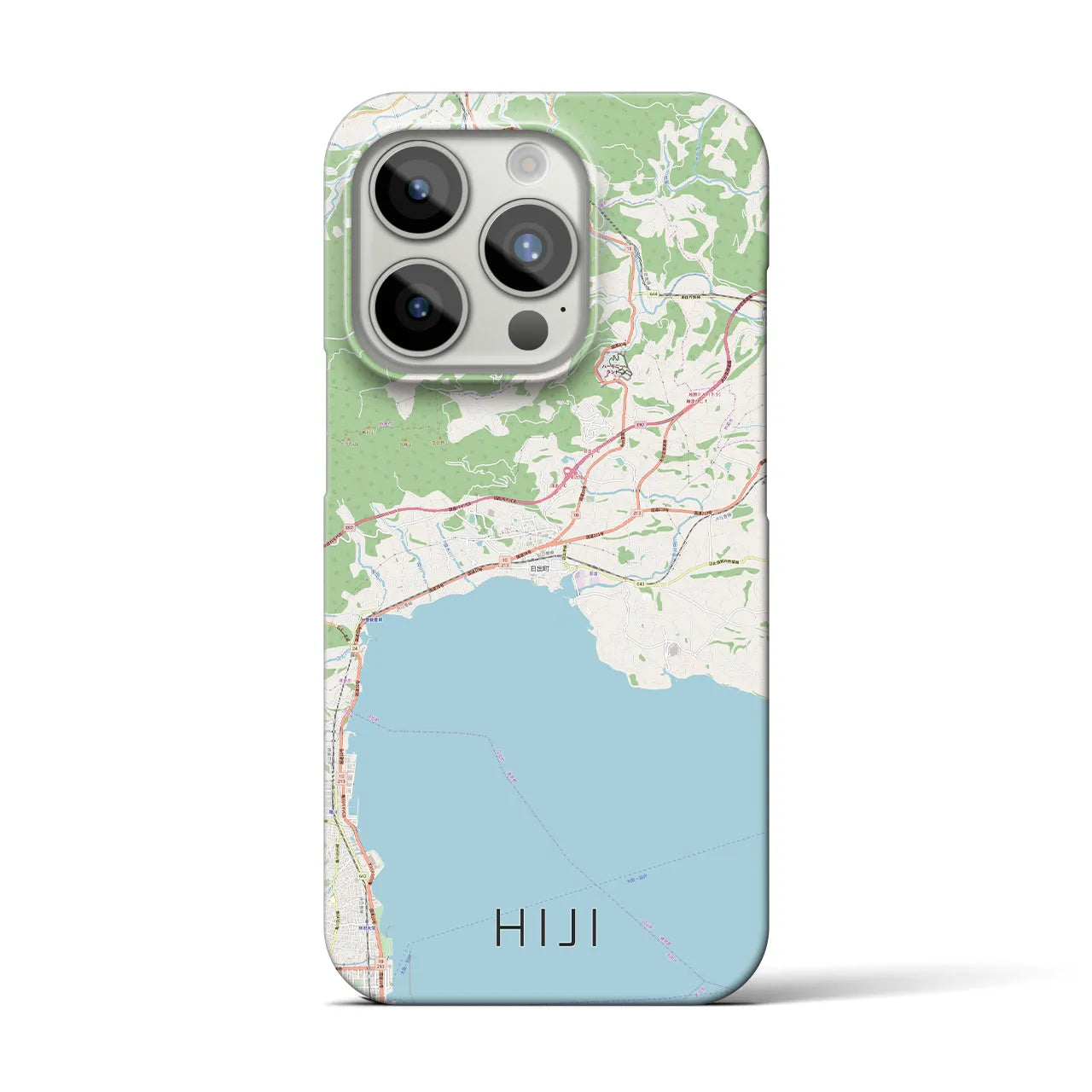 【日出】地図柄iPhoneケース（バックカバータイプ・ナチュラル）iPhone 15 Pro 用