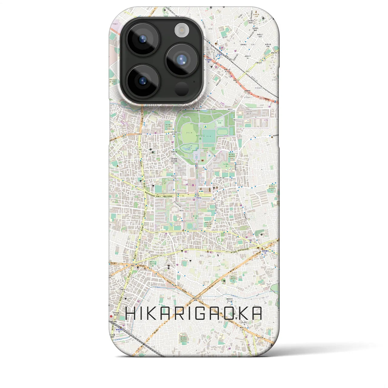 【光が丘】地図柄iPhoneケース（バックカバータイプ・ナチュラル）iPhone 15 Pro Max 用