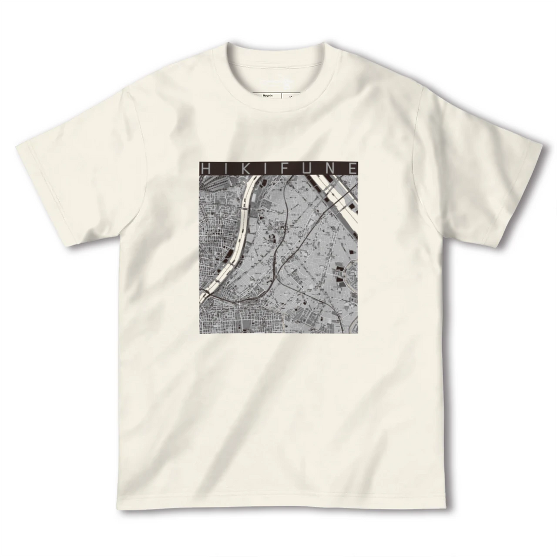 【曳舟(東京都)】地図柄ヘビーウェイトTシャツ